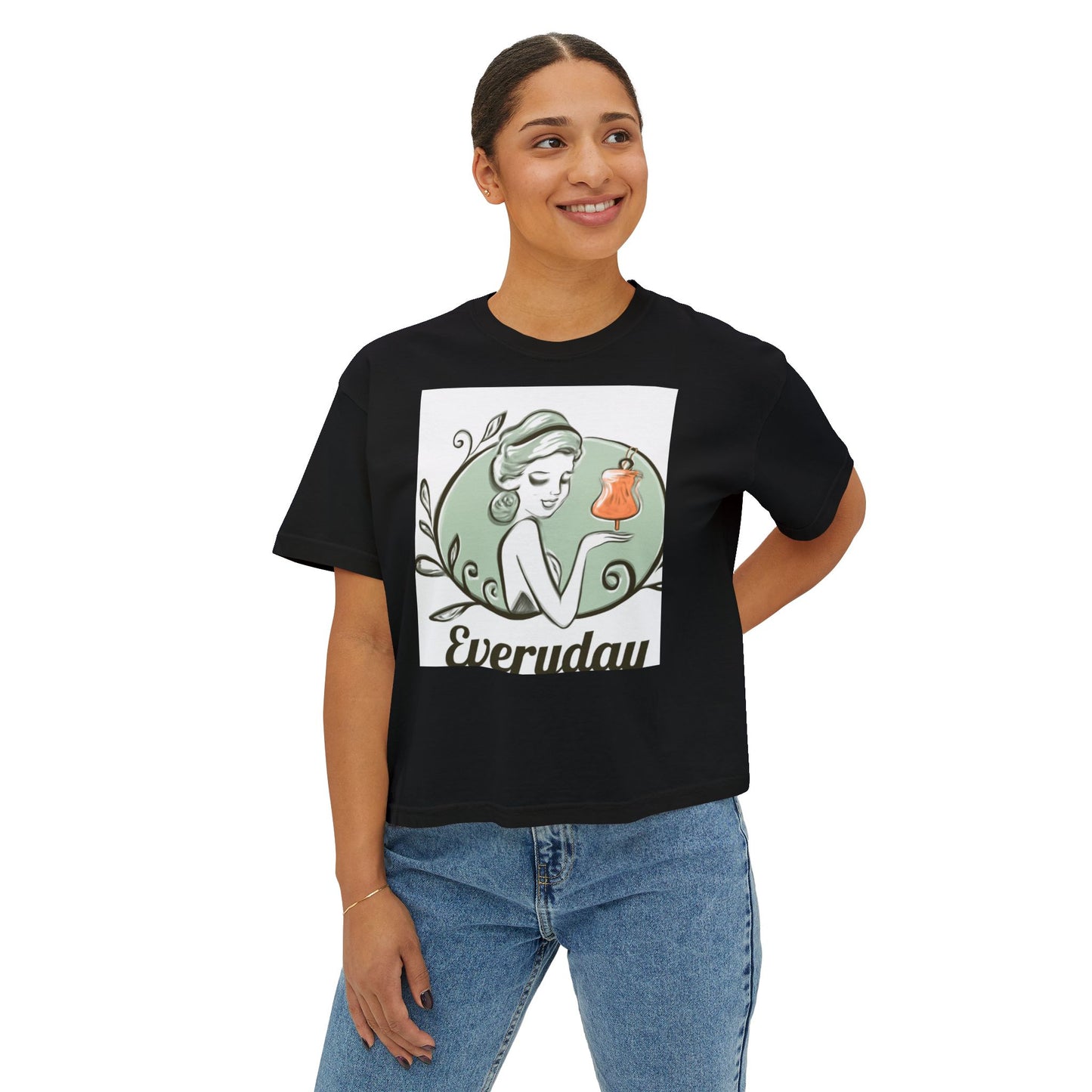 Everyday Vintage Beauty Boxy Tee — Women’s Graphic Fashion Top