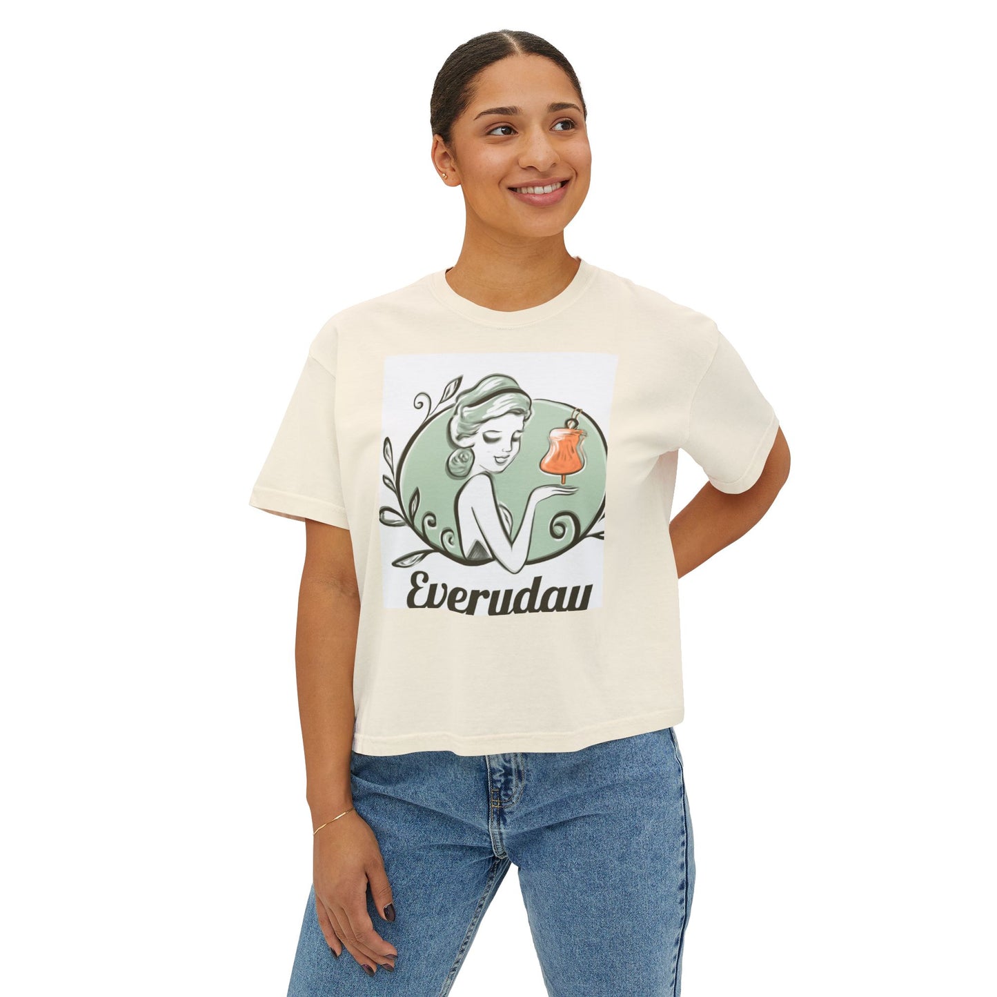 Everyday Vintage Beauty Boxy Tee — Women’s Graphic Fashion Top
