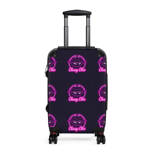 Chic Neon Suitcase - Classy Travel Luggage for Fashion Lovers