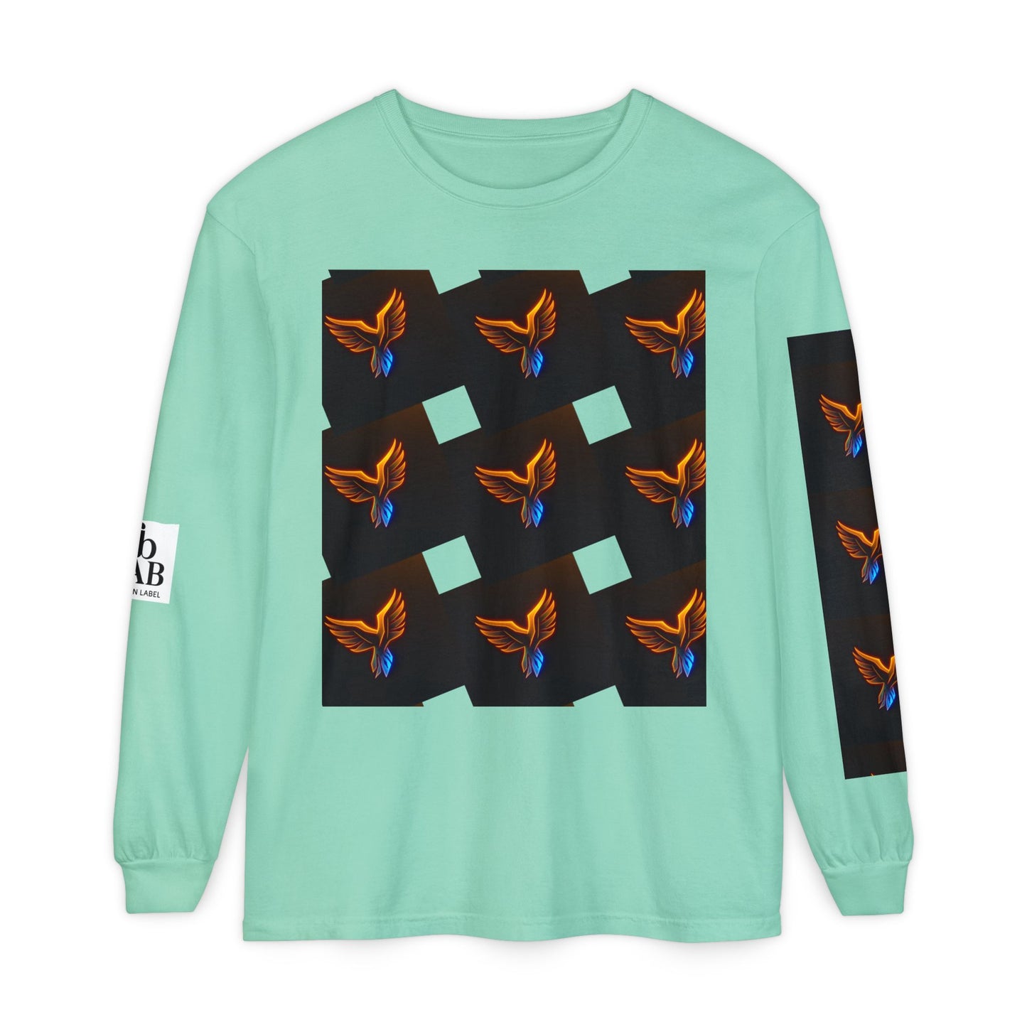 Vibrant Long Sleeve T-Shirt with Phoenix Design - Casual Wear for Bird Lovers, Gifts, Unique Fashion, Everyday Style, Unisex Apparel