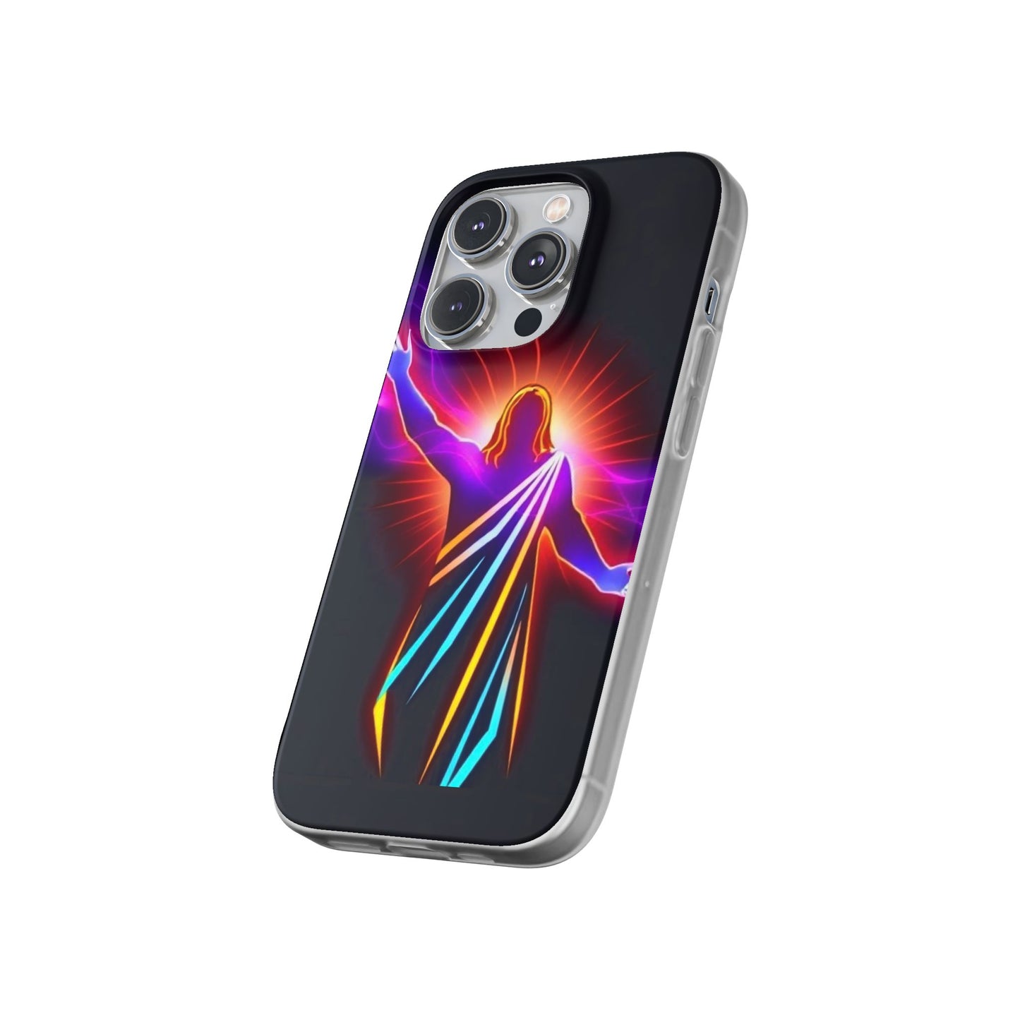 Inspirational Jesus Flexi Case - Colorful Phone Cover for Spiritual Connection