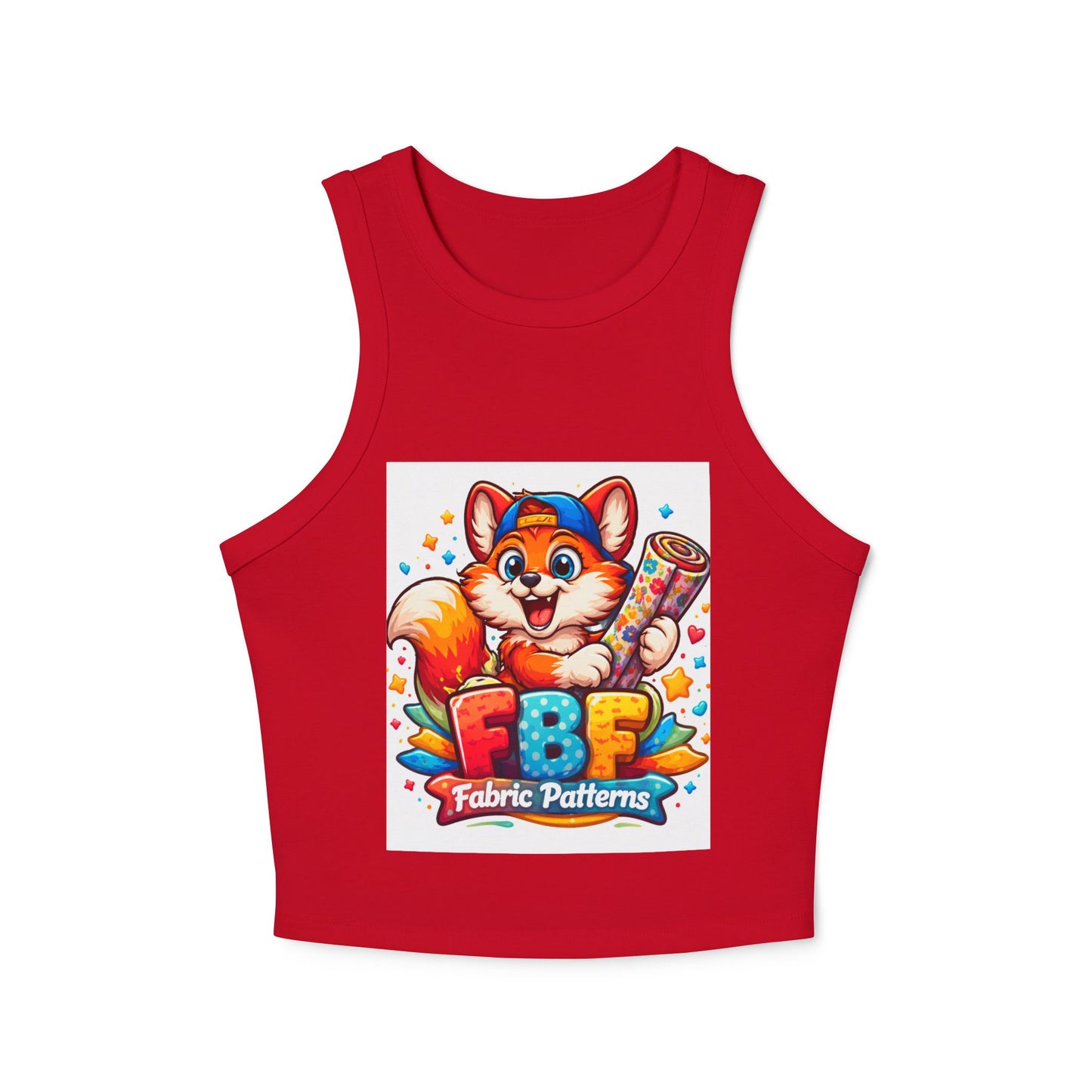 Fox Fabric Designer Tank — “Faith By Fall” Cute Cartoon Fox Racerback Tank Top