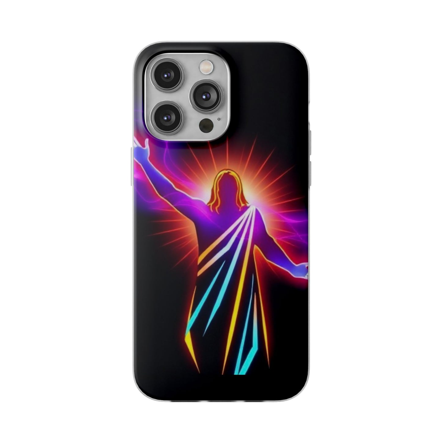 Inspirational Jesus Flexi Case - Colorful Phone Cover for Spiritual Connection