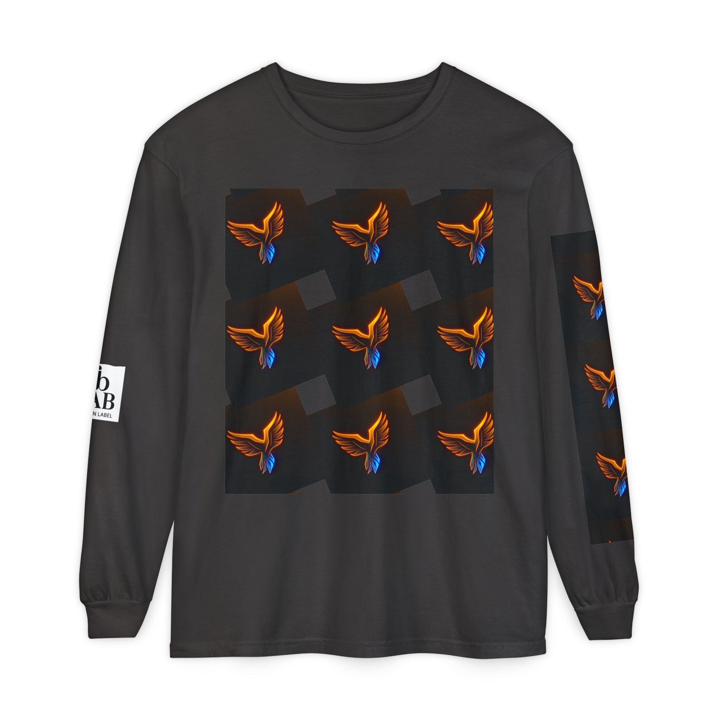 Vibrant Long Sleeve T-Shirt with Phoenix Design - Casual Wear for Bird Lovers, Gifts, Unique Fashion, Everyday Style, Unisex Apparel