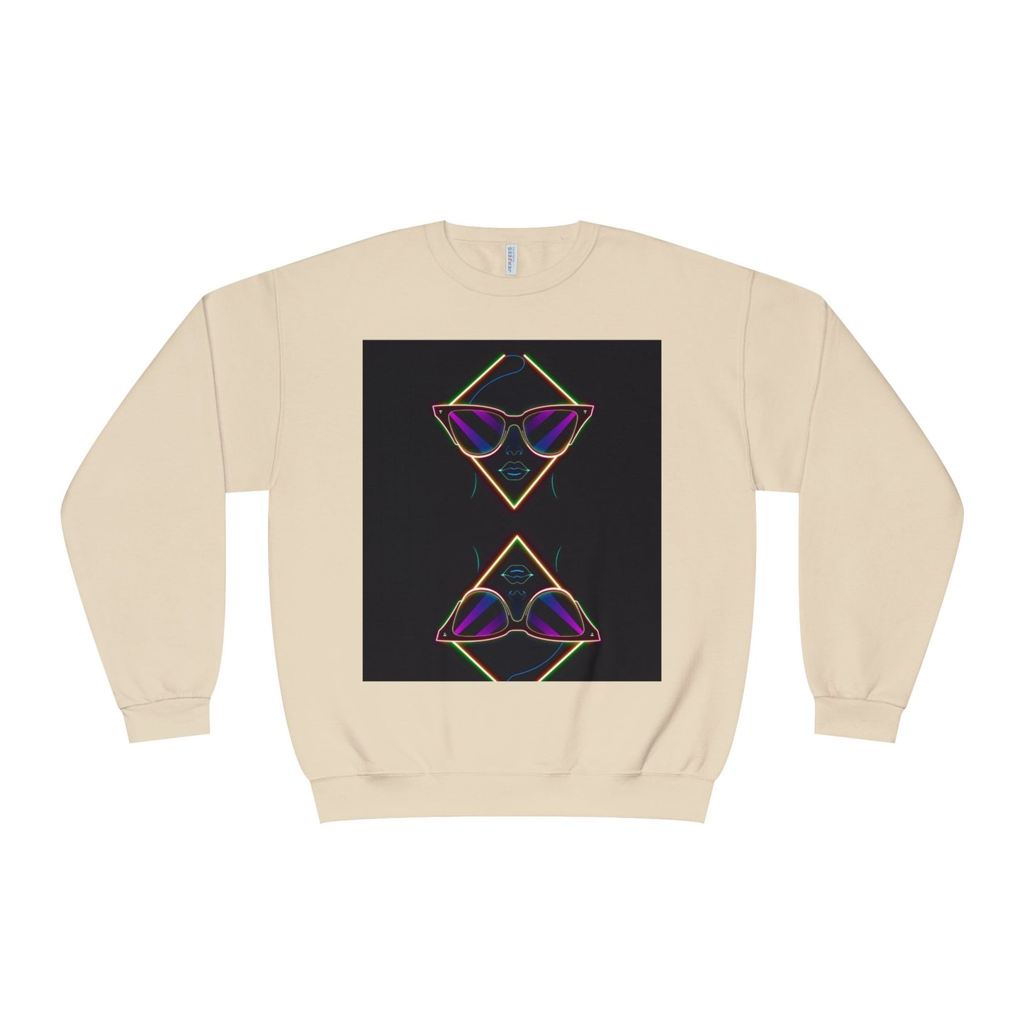 Retro Vibes Crewneck Sweatshirt with Sunglasses Design