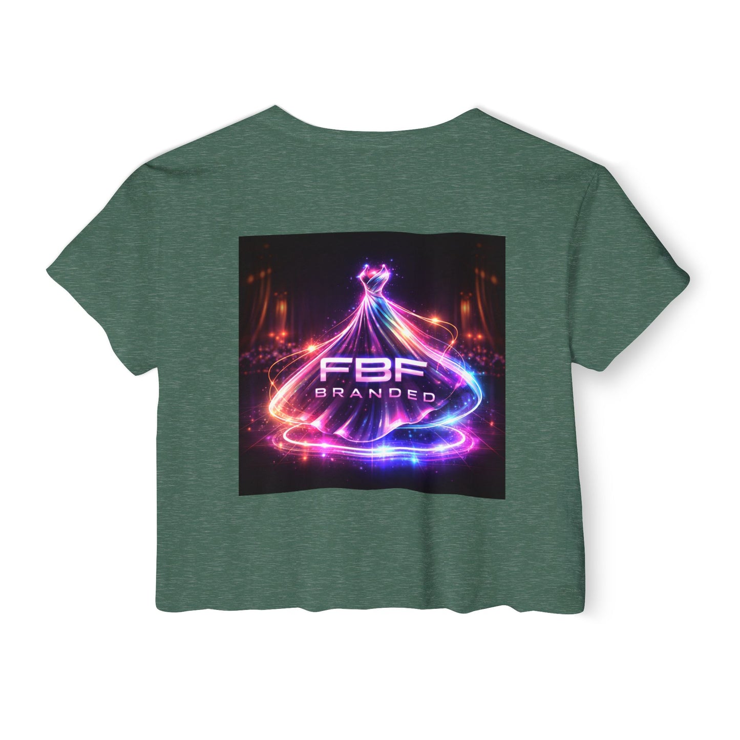 Festival Glow Crop Top — Neon 'FBF Branded' Rave Graphic