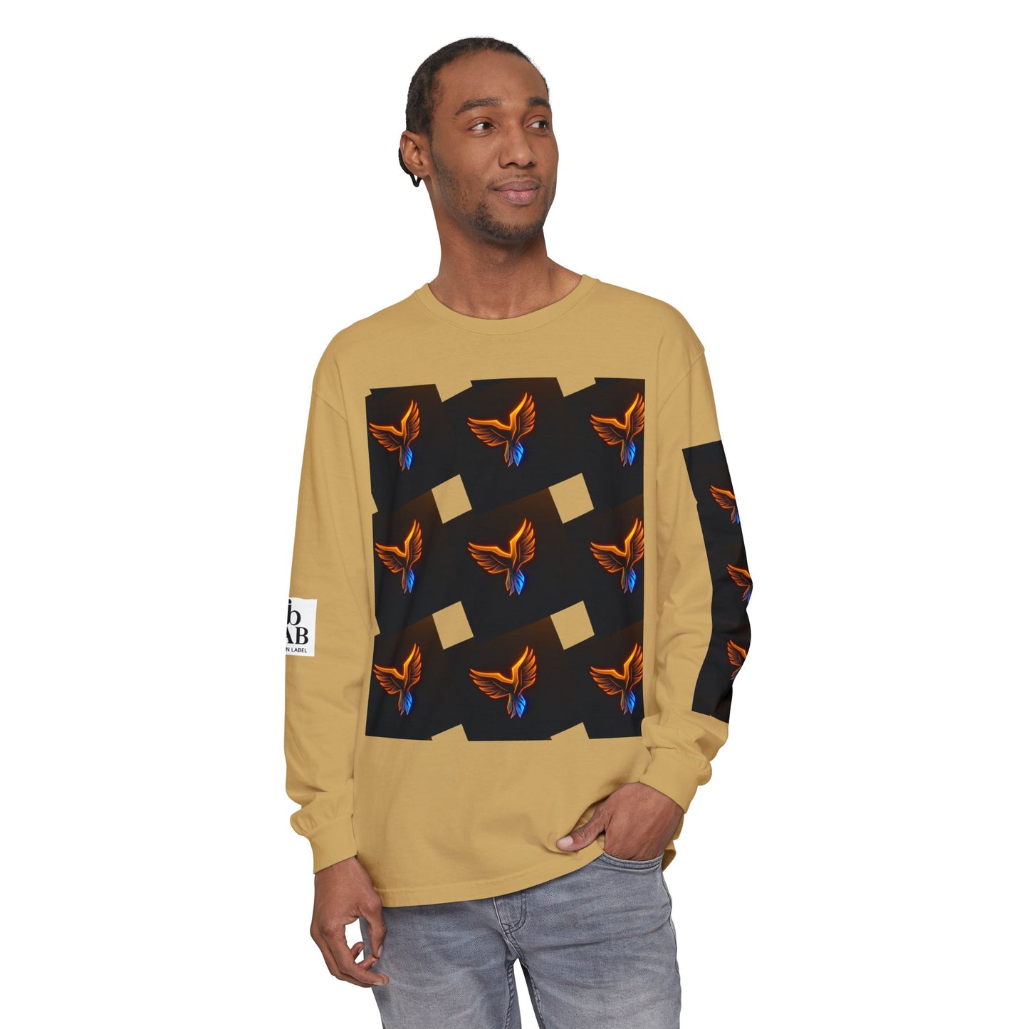 Vibrant Long Sleeve T-Shirt with Phoenix Design - Casual Wear for Bird Lovers, Gifts, Unique Fashion, Everyday Style, Unisex Apparel