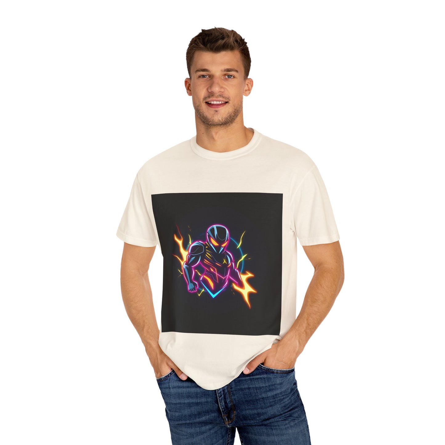 Vibrant Unisex Graphic T-Shirt, Cosmic Dreams Tee, Retro Neon Shirt, Stylish Casual Wear, Gift for Gamers & Dreamers