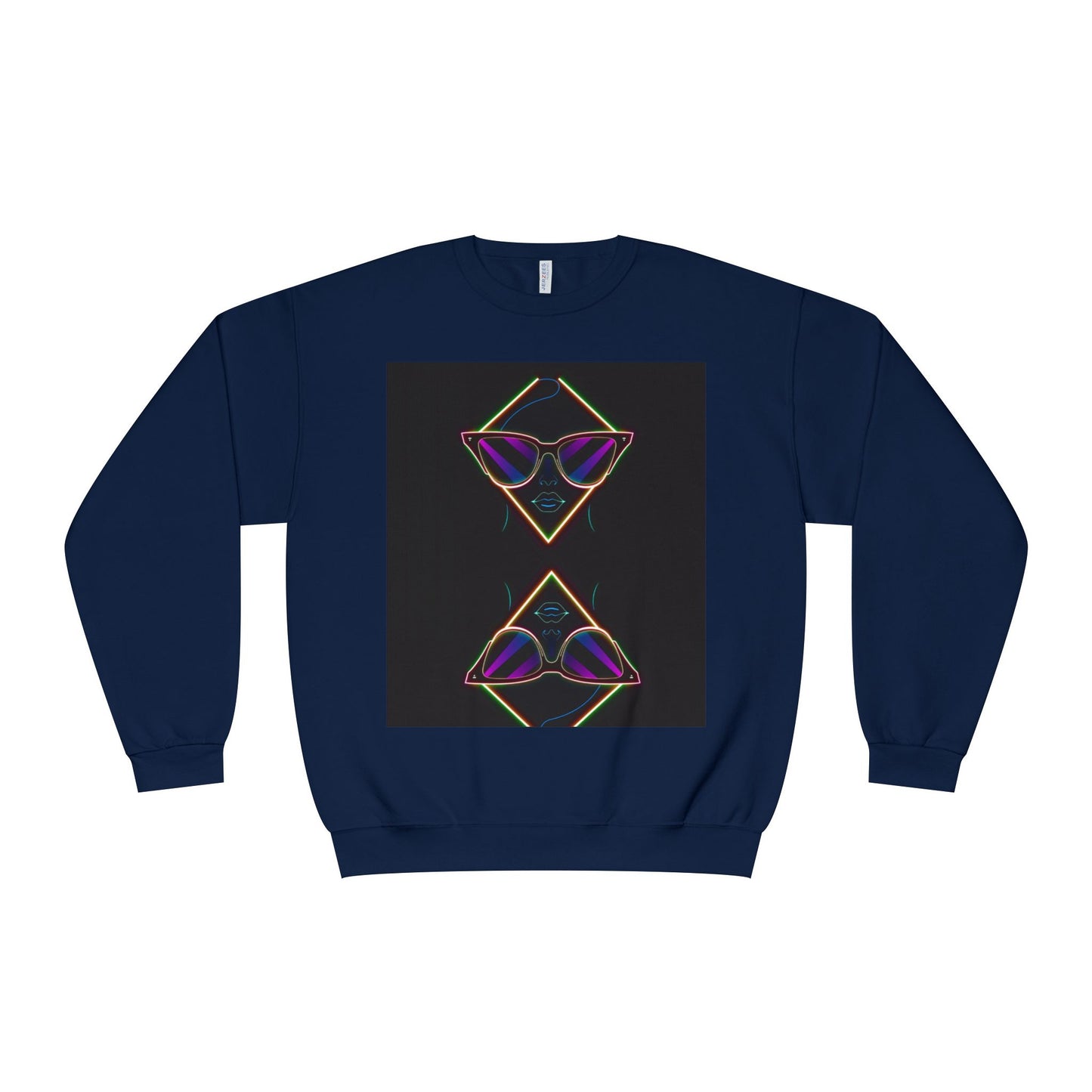 Retro Vibes Crewneck Sweatshirt with Sunglasses Design