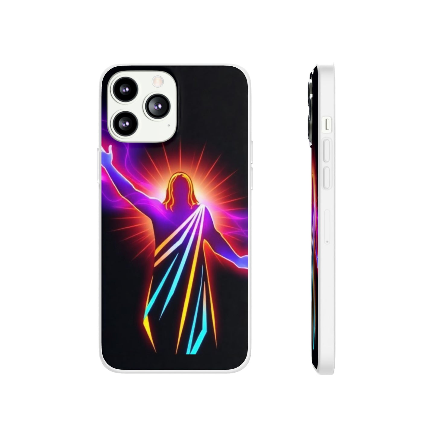 Inspirational Jesus Flexi Case - Colorful Phone Cover for Spiritual Connection