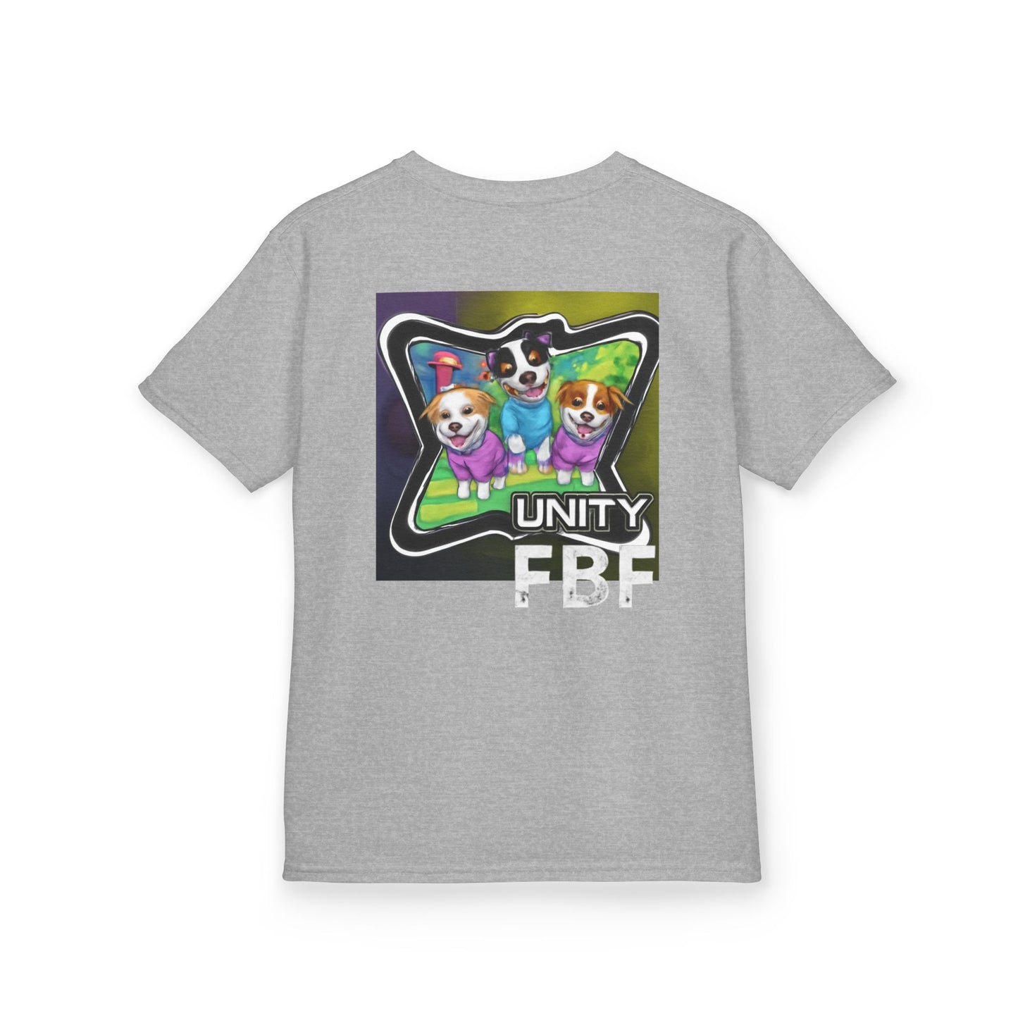 Colorful Dog-Themed Kids Tee - 'Unity Fun' Design