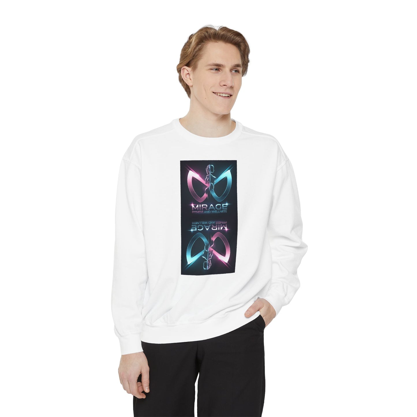 Retro Neon Mirage Sweatshirt — 'Mirage' Vaporwave Graphic Crewneck