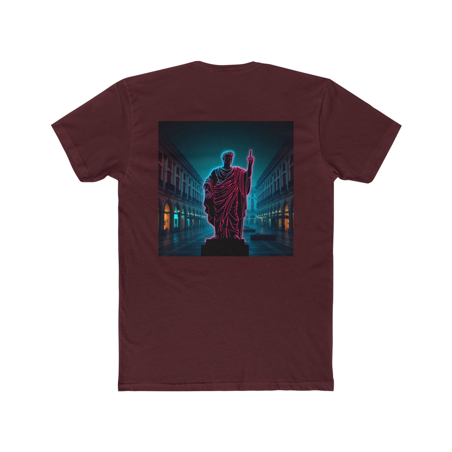 Neon Roman Statue T‑Shirt — Retro Futuristic Vaporwave Tee