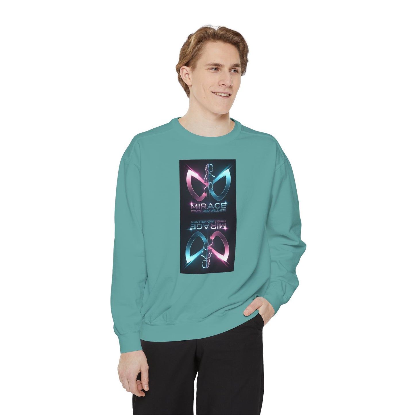Retro Neon Mirage Sweatshirt — 'Mirage' Vaporwave Graphic Crewneck