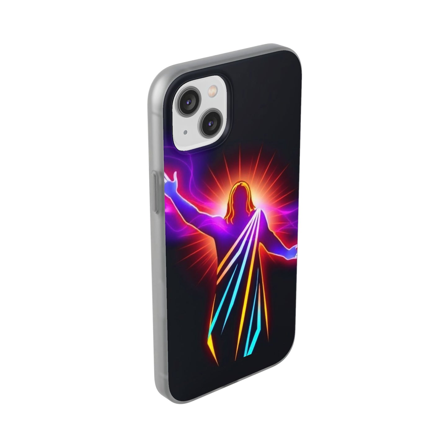 Inspirational Jesus Flexi Case - Colorful Phone Cover for Spiritual Connection