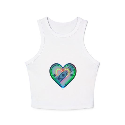 Colorful Heart & Motivational Racer Tank Top, Summer Top, Workout Gear, Fitness Apparel, Inspirational Gift, Casual Fashion