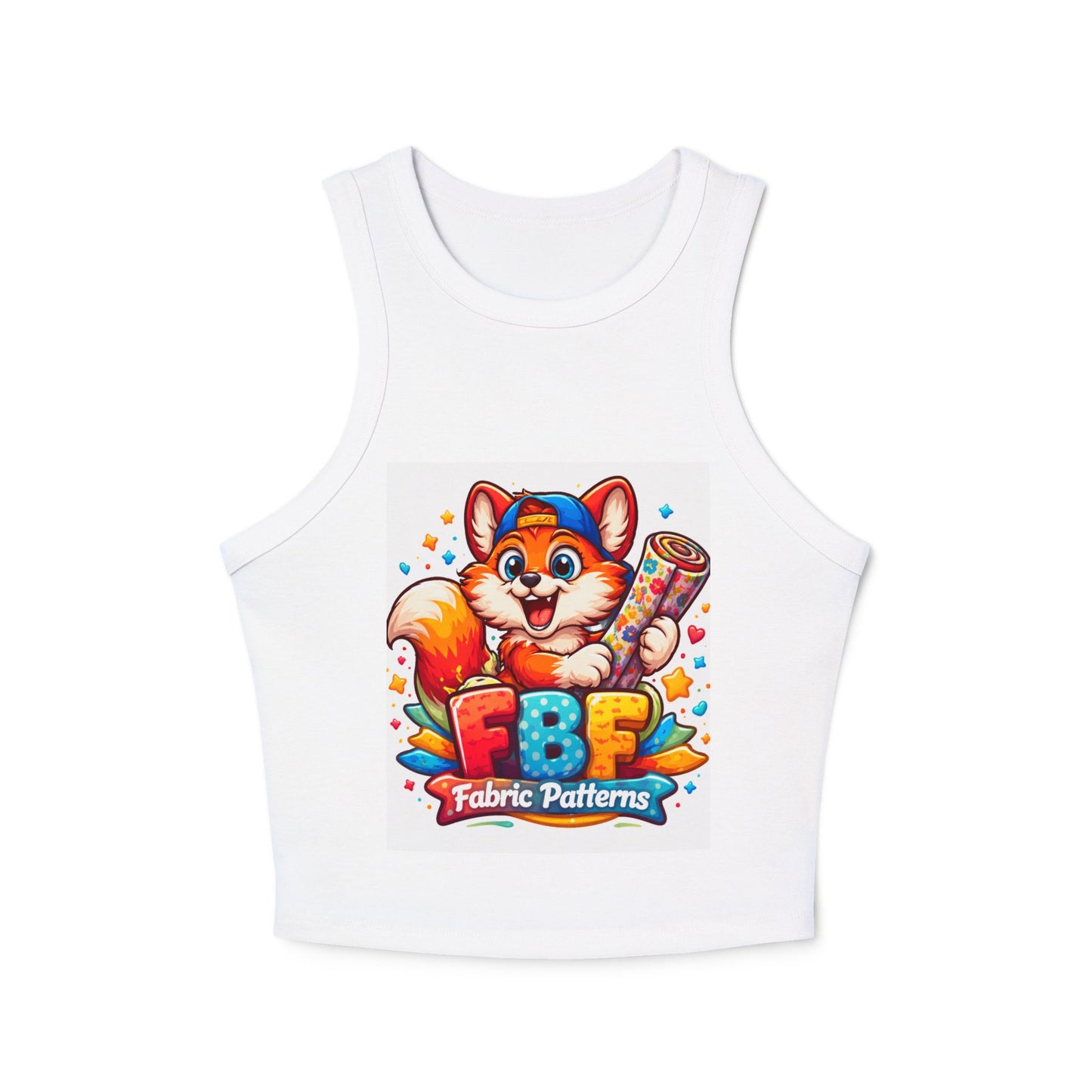 Fox Fabric Designer Tank — “Faith By Fall” Cute Cartoon Fox Racerback Tank Top