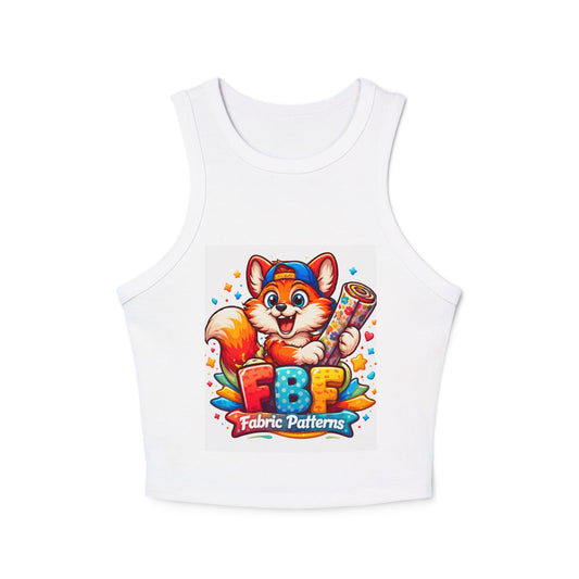 Fox Fabric Designer Tank — “Faith By Fall” Cute Cartoon Fox Racerback Tank Top