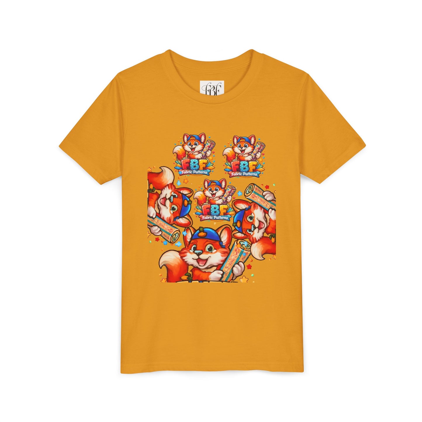 Youth Tee — Colorful Cartoon Fox 'FBF' Logo Kids Shirt