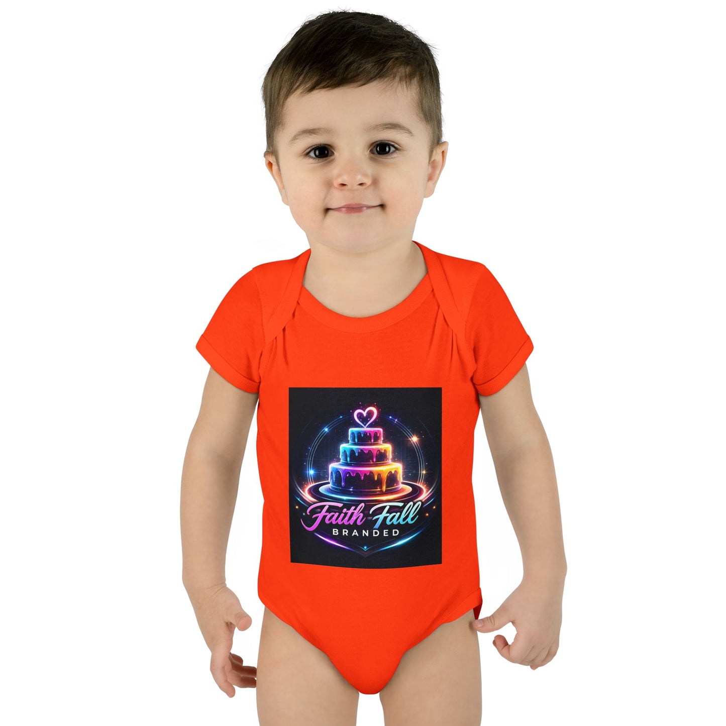 Infant Bodysuit — Neon Cake 'Faith, Fall, Brander' Baby Onesie