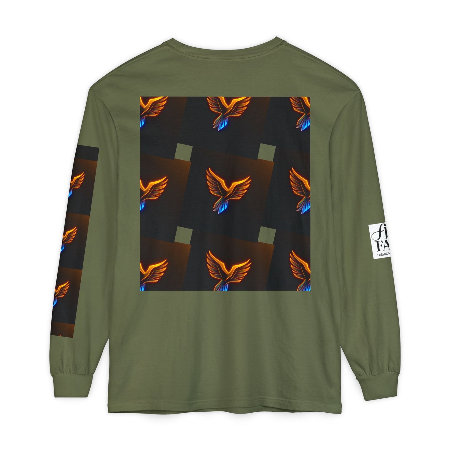 Vibrant Long Sleeve T-Shirt with Phoenix Design - Casual Wear for Bird Lovers, Gifts, Unique Fashion, Everyday Style, Unisex Apparel
