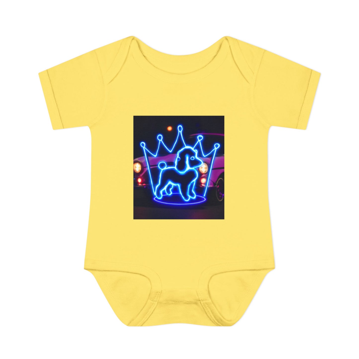 Neon Dog Crown Baby Bodysuit, Cute Infant Outfit, Baby Shower Gift, Newborn Clothes, Pet Lover Apparel, Birthday Gift for Baby