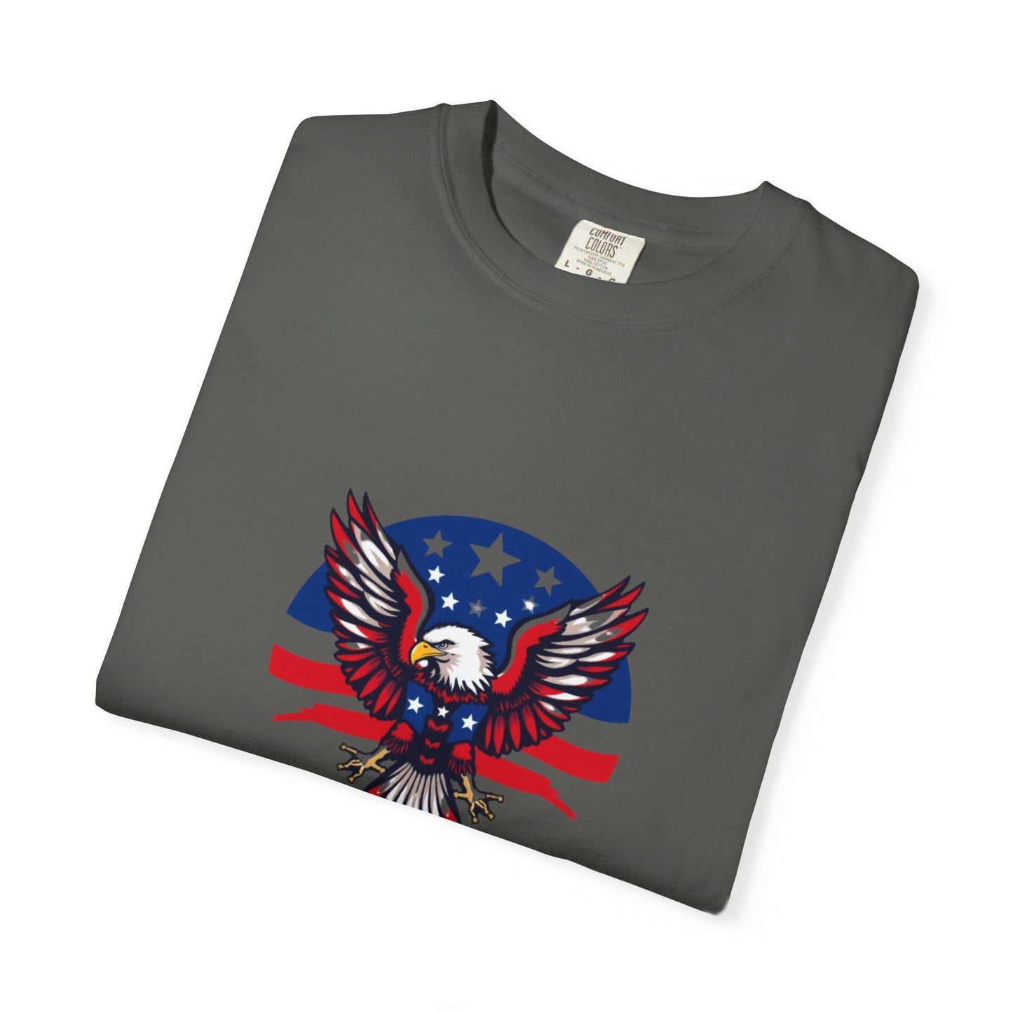 Patriotic T-Shirt with Eagle Graphic | Faith By Flag Tee, Unisex Apparel, Independence Day Shirt, Casual Wear, Gift for Veterans