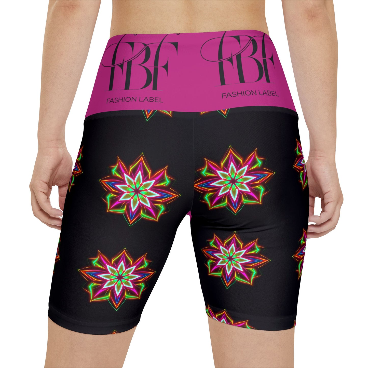 Vibrant Floral Print Women's Workout Shorts, Athletic Leggings, Gym Wear, Yoga Shorts, Fashion Fitness Apparel