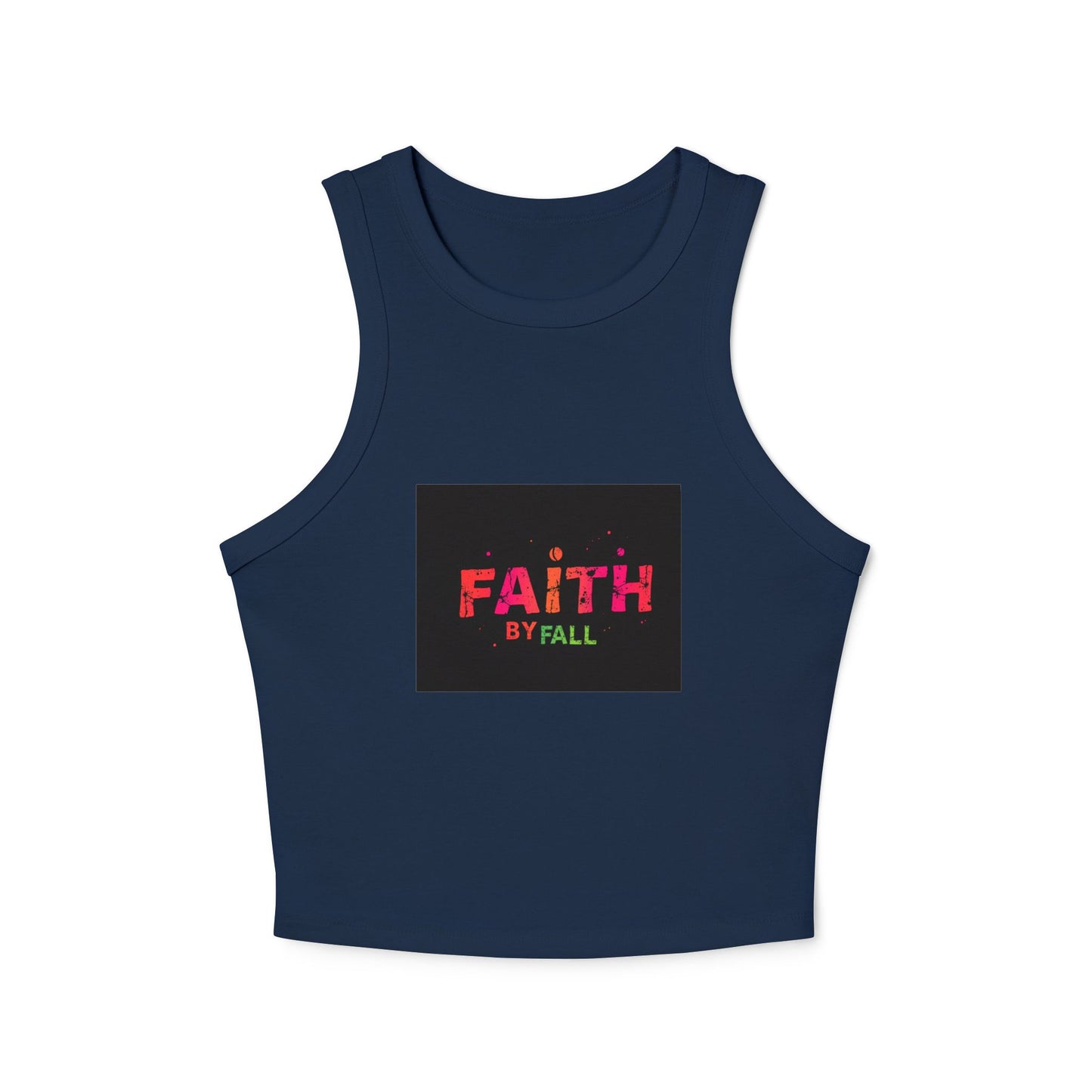 Faith by Fall Women's Micro Rib Racer Tank Top, Inspirational Summer Top, Motivational Crop Tank, Faith Apparel, Gift for Her, Casual Wear