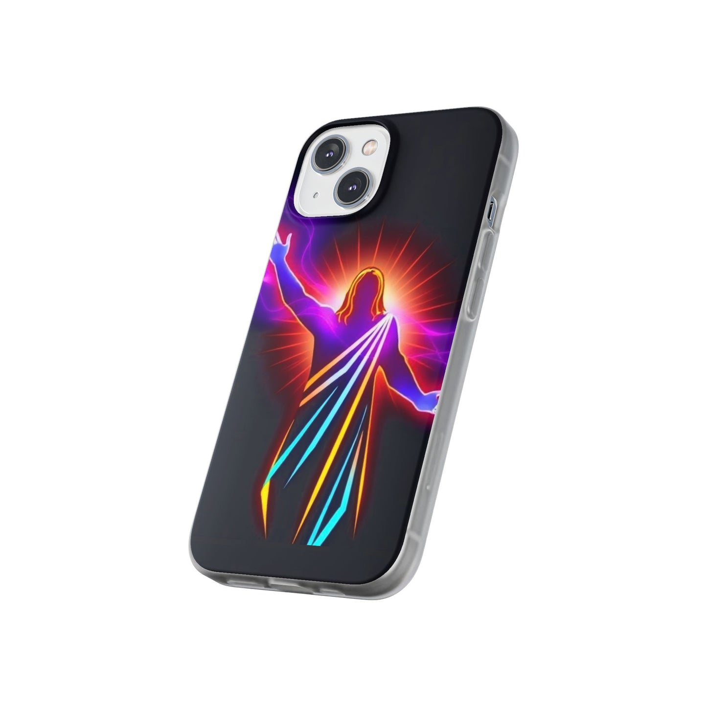 Inspirational Jesus Flexi Case - Colorful Phone Cover for Spiritual Connection