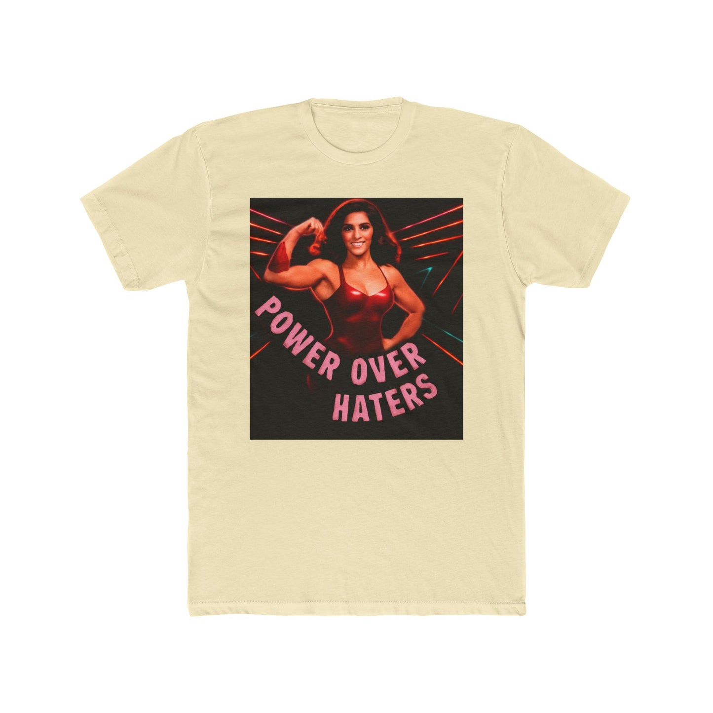 Power Over Haters Muscle Woman Graphic Tee — Feminist Empowerment T-Shirt