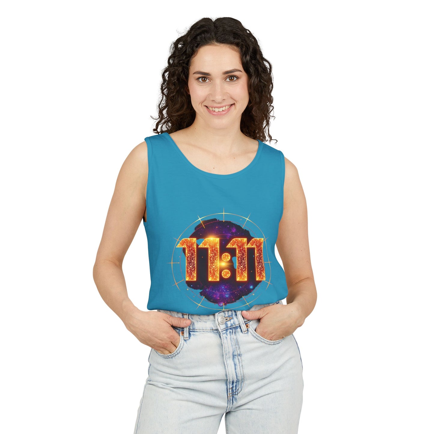 Celestial Glow Tank Top - 11:11 Design, Unisex, Festival Wear, Summer Style, Spiritual Gift, Casual Comfort