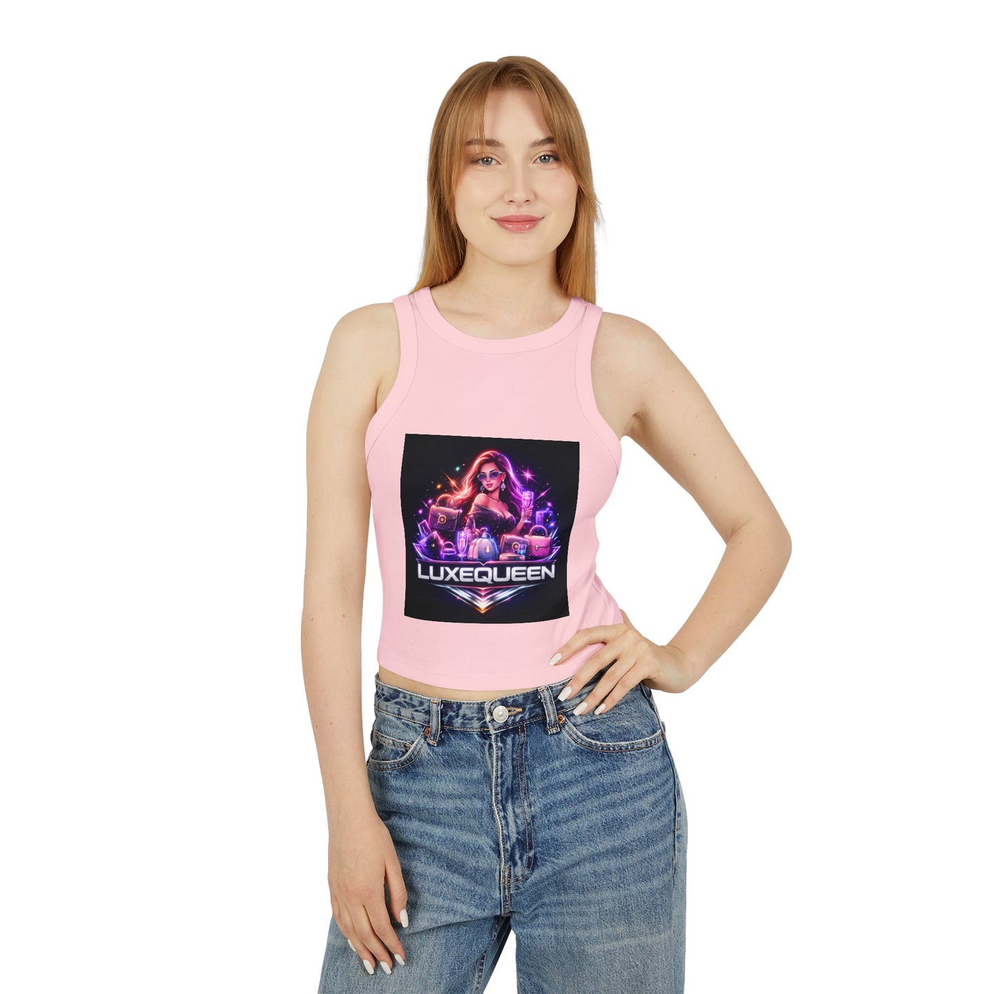 Women's Racer Tank — LuxeQueen "Spoiled Girl" Neon Graphic