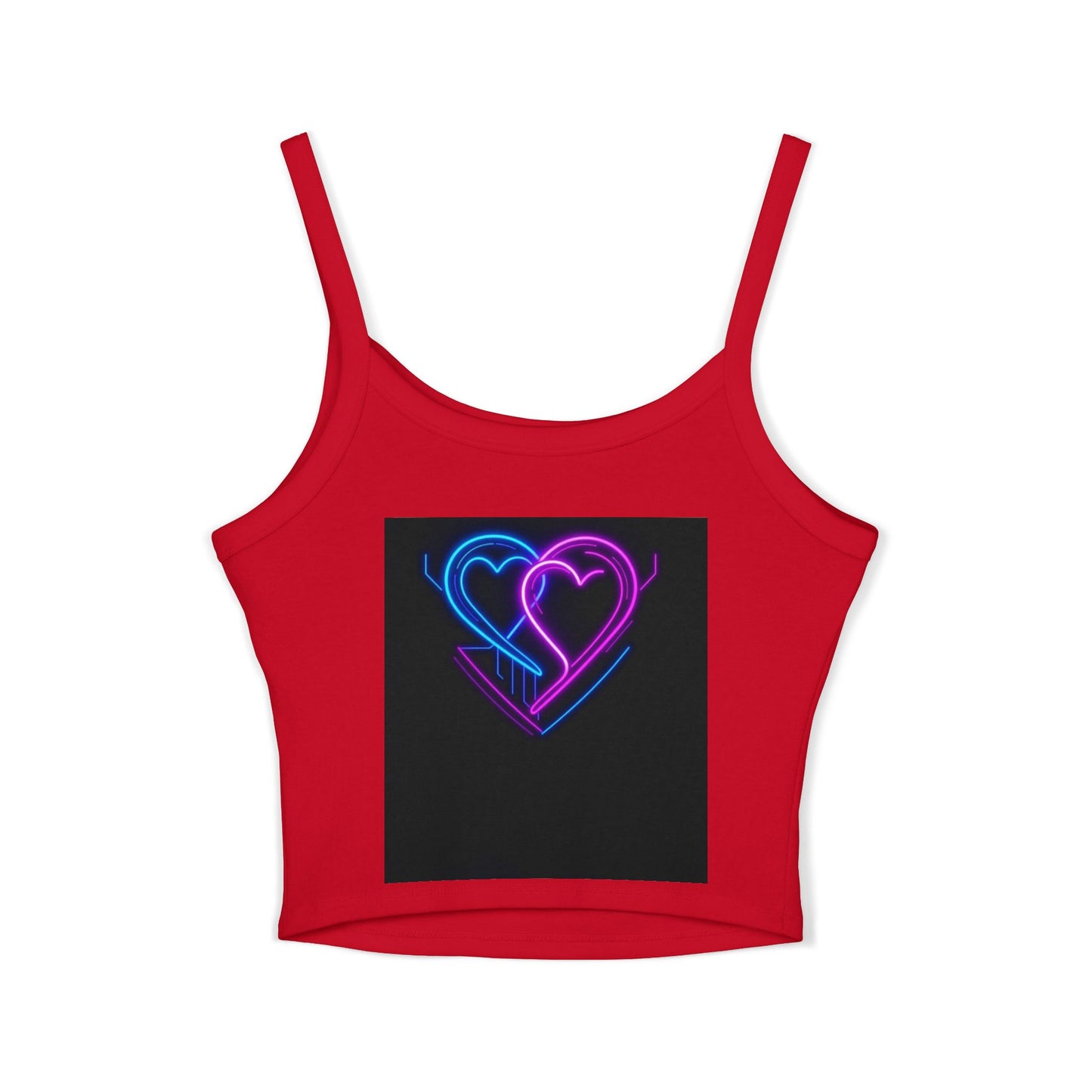 Neon Vibes Spaghetti Strap Tank Top, Stylish Crop Top, Summer Wear, Festival Fashion, Music Concert Top, Gifts for Her