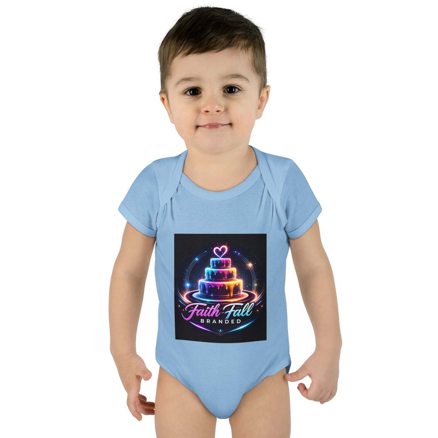 Infant Bodysuit — Neon Cake 'Faith, Fall, Brander' Baby Onesie