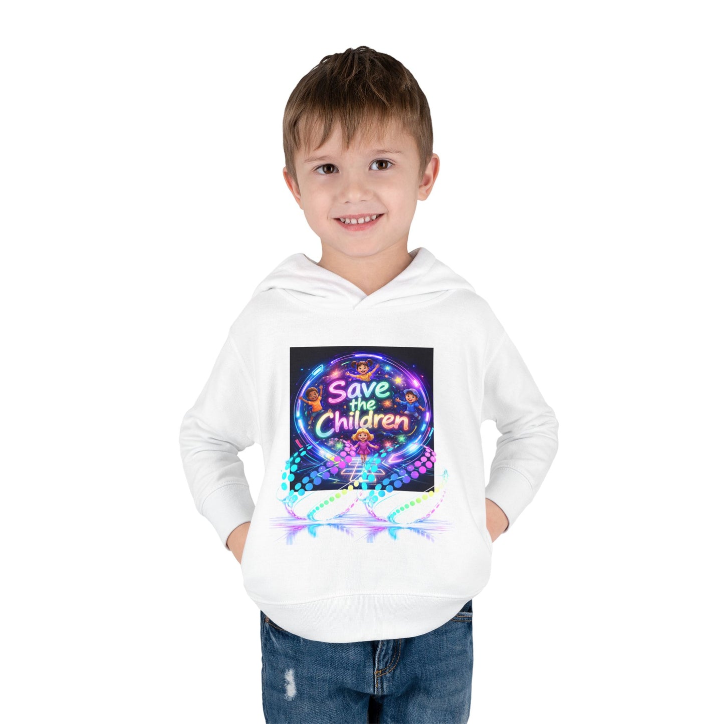 Save the Children Toddler Hoodie — Colorful Neon FBF Charity Pullover