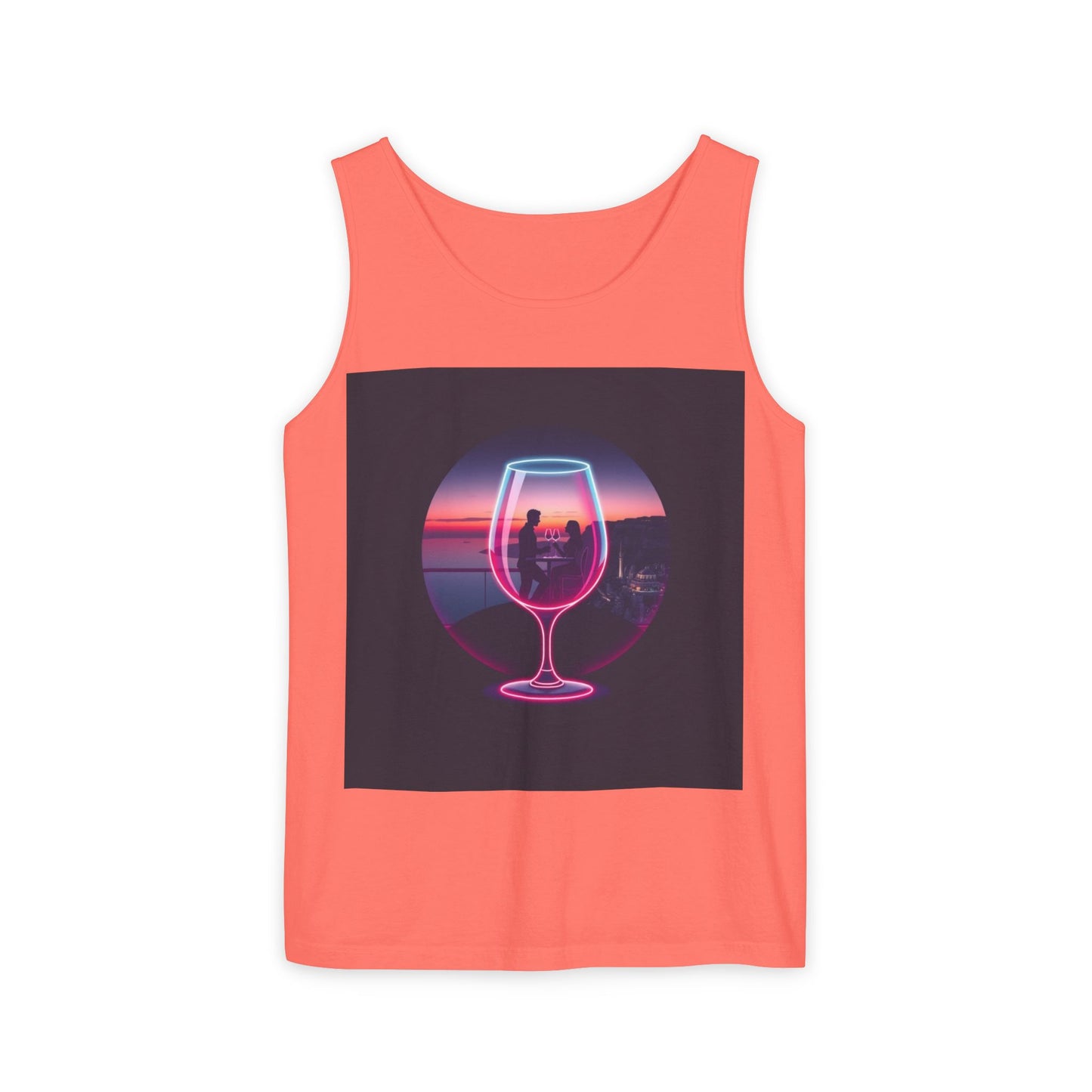 Sunset Vibes Tank Top, Casual Summer Wear, Beach Apparel, Wine Lover Gift, Travel Fashion
