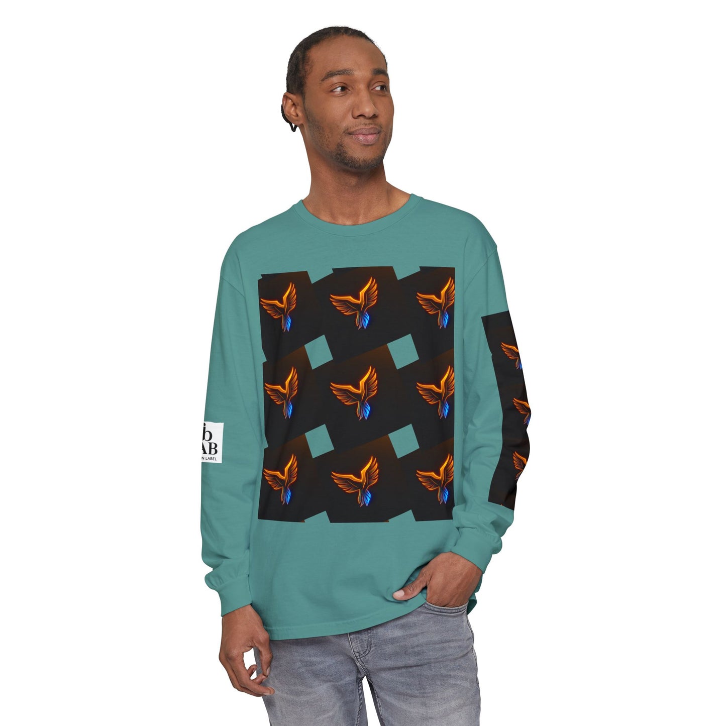 Vibrant Long Sleeve T-Shirt with Phoenix Design - Casual Wear for Bird Lovers, Gifts, Unique Fashion, Everyday Style, Unisex Apparel