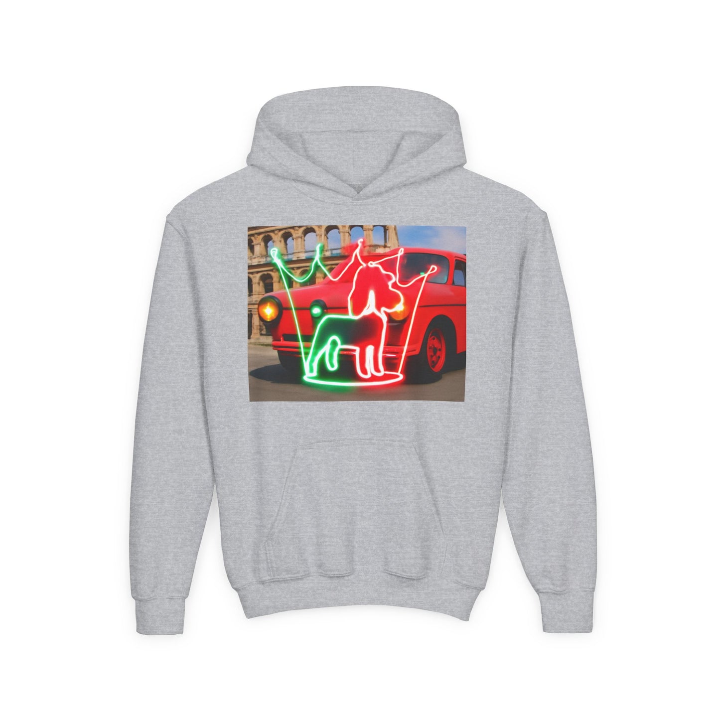 Youth Hooded Sweatshirt with Neon Pet Design, Cozy Pullover, Perfect for Dog Lovers, Birthday Gift, Fun Casual Wear, Gift for Kids, [...]