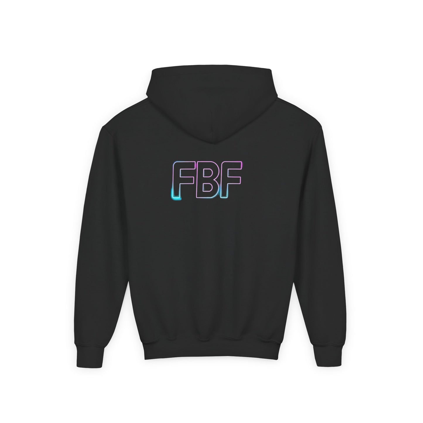 Youth Hoodie with Pastel Soundwave & FBF Back Print – Cute Music Graphic Pullover