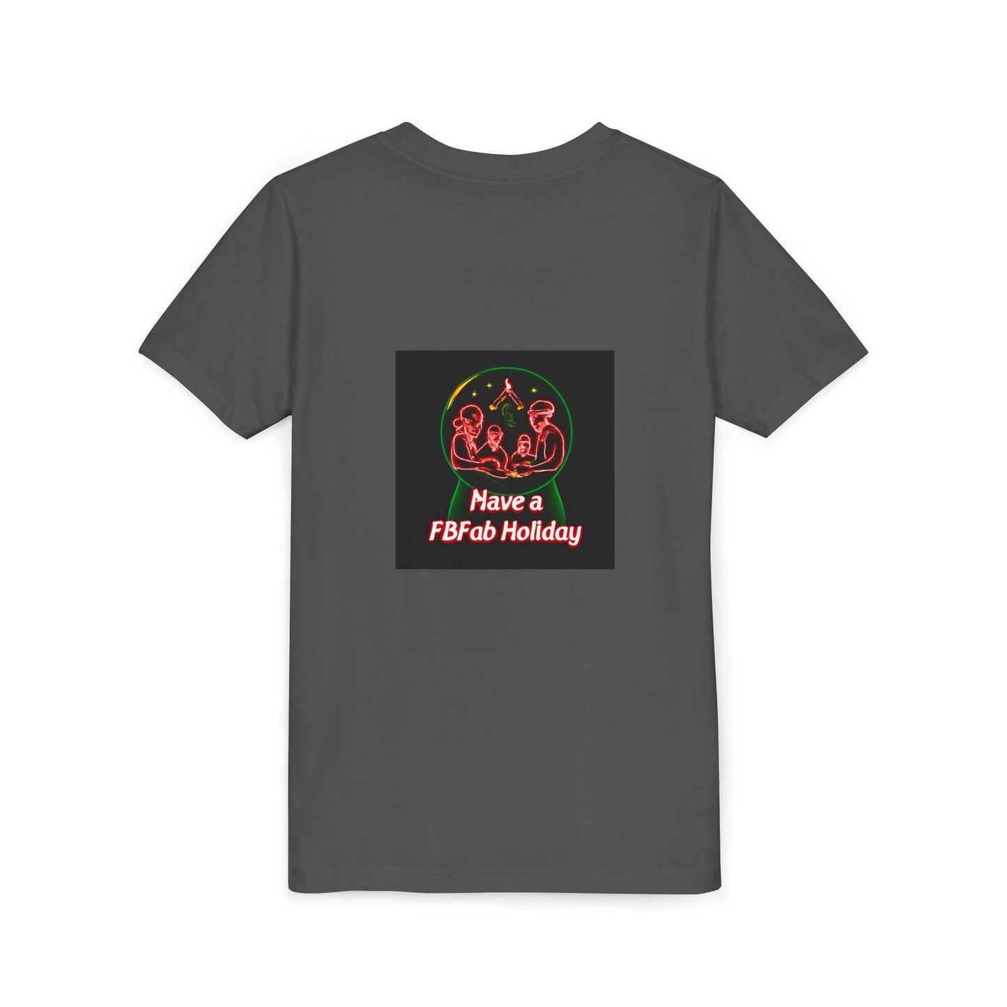 Youth Christmas Short Sleeve Tee, Holiday Tee, Xmas Gift for Kids, Fun Tee for Celebrations, Winter Festive Shirt