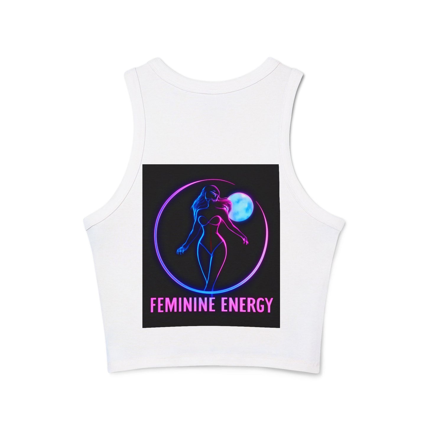 Women's Micro Rib Racer Tank Top - Feminine Energy & Cosmic Vibes, Summer Top, Festival Wear, Workout Gear, Gift for Her, [...]