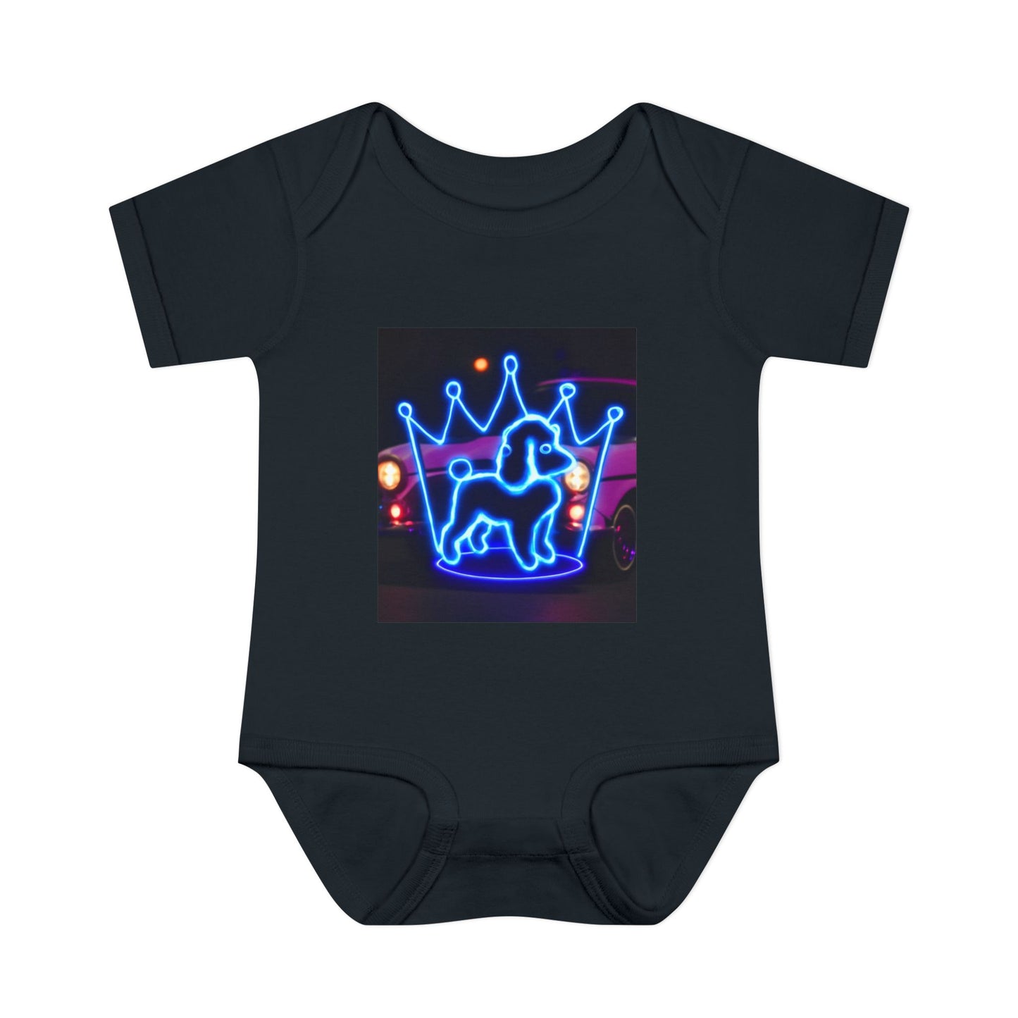 Neon Dog Crown Baby Bodysuit, Cute Infant Outfit, Baby Shower Gift, Newborn Clothes, Pet Lover Apparel, Birthday Gift for Baby