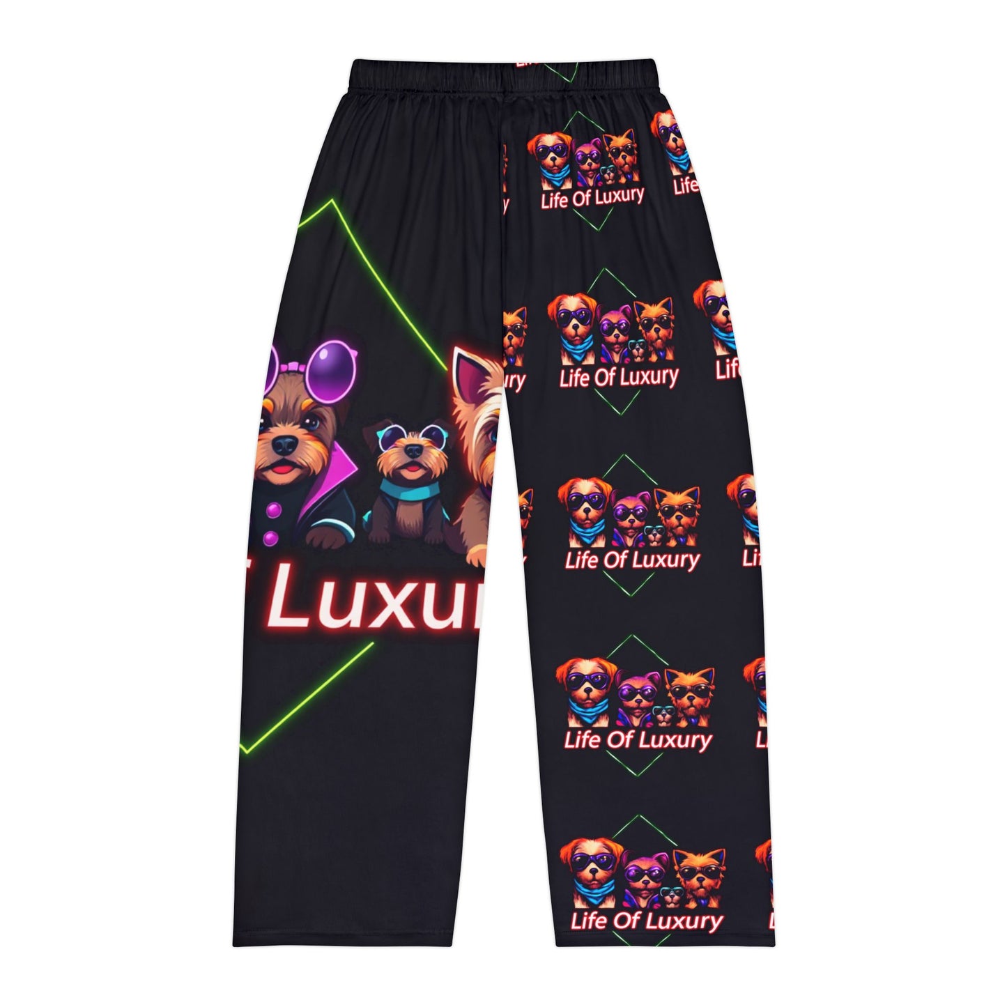 Luxury Pet-Themed Men's Pajama Pants, Cozy Lounge Wear, Dog Lover Gift, Relaxation Pants, Unique Sleepwear, Life of Luxury Design