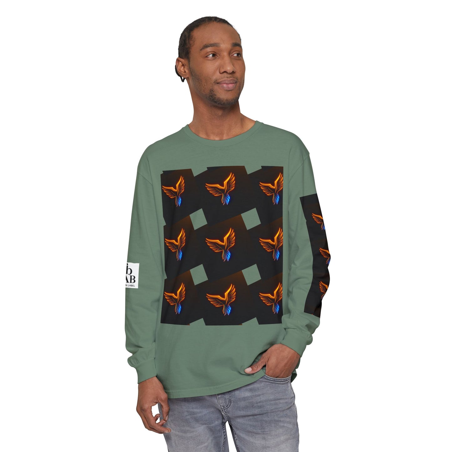 Vibrant Long Sleeve T-Shirt with Phoenix Design - Casual Wear for Bird Lovers, Gifts, Unique Fashion, Everyday Style, Unisex Apparel