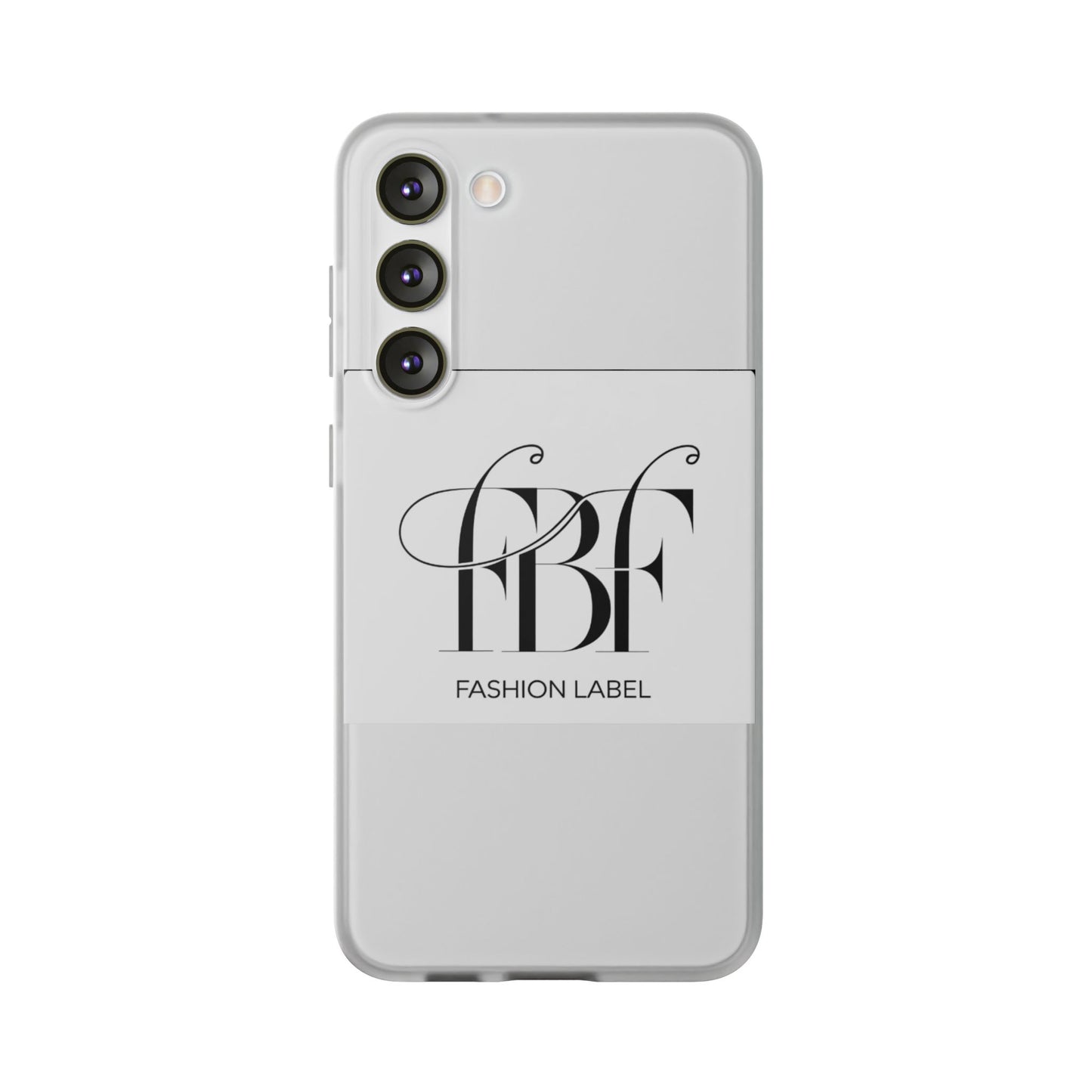 Chic Flexi Phone Case with Fashion Label Design