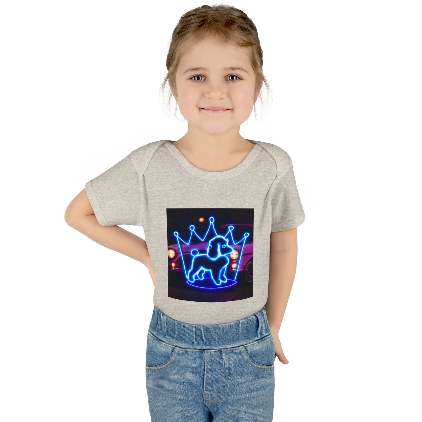Neon Dog Crown Baby Bodysuit, Cute Infant Outfit, Baby Shower Gift, Newborn Clothes, Pet Lover Apparel, Birthday Gift for Baby