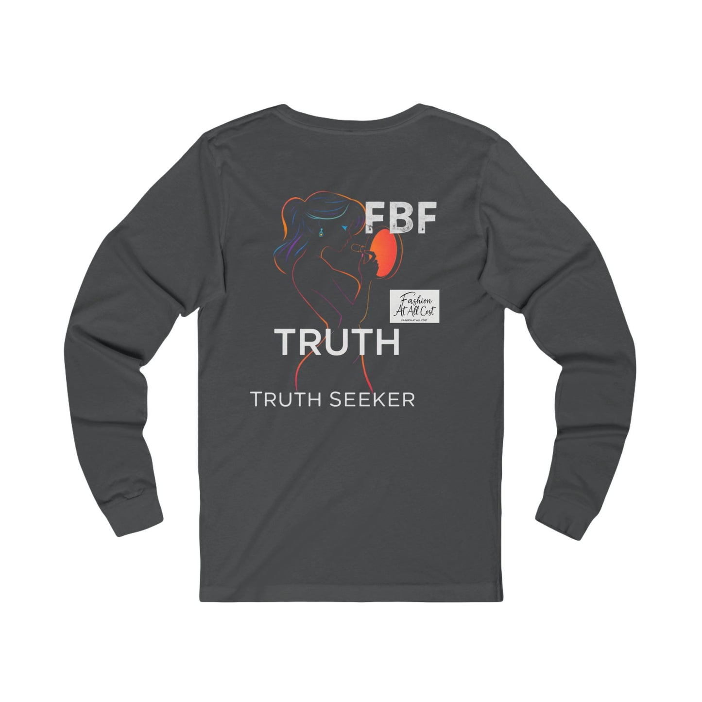 Neon Truth Long Sleeve Tee — Artistic Line-Drawn Figure Shirt
