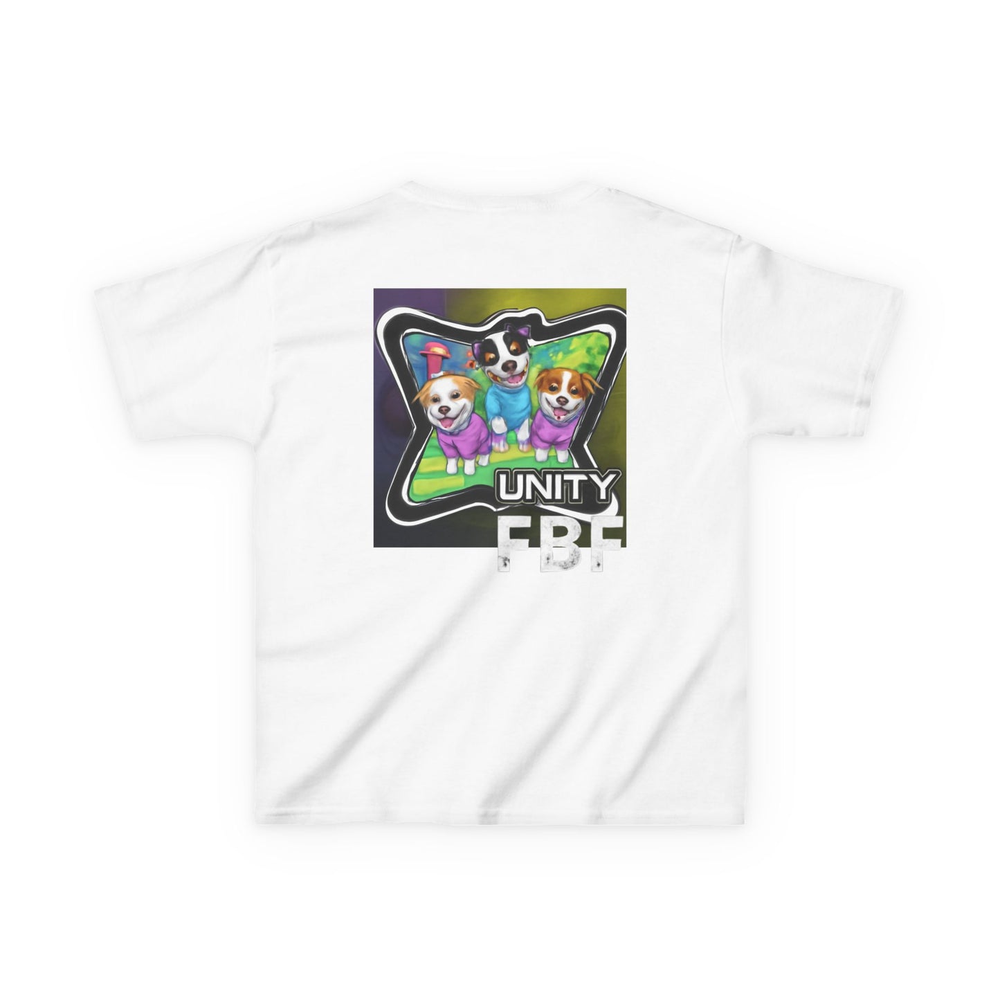 Colorful Dog-Themed Kids Tee - 'Unity Fun' Design