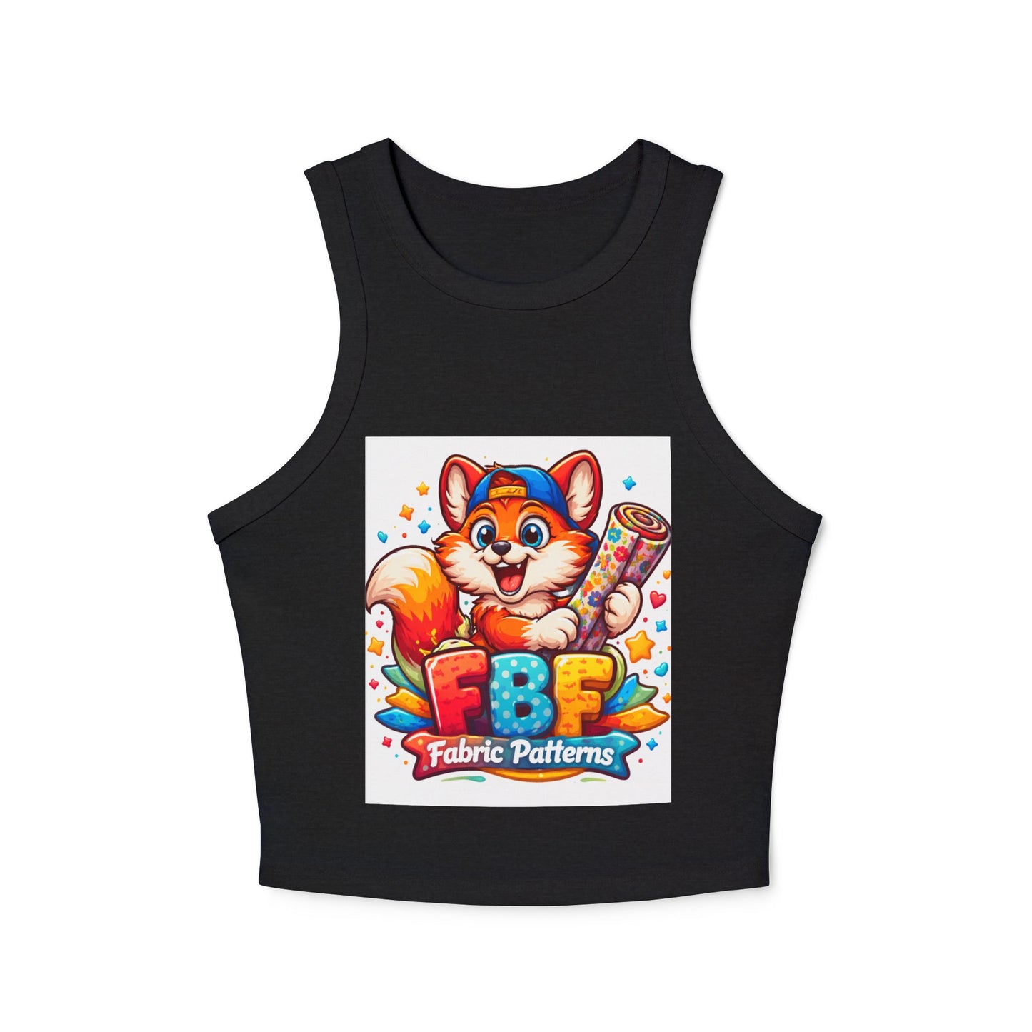 Fox Fabric Designer Tank — “Faith By Fall” Cute Cartoon Fox Racerback Tank Top